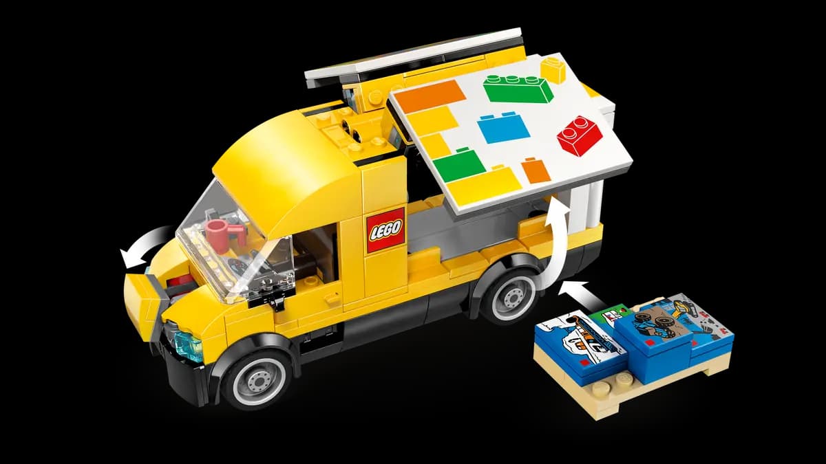 Il tetto apribile del van e le tessere stampate con i set LEGO