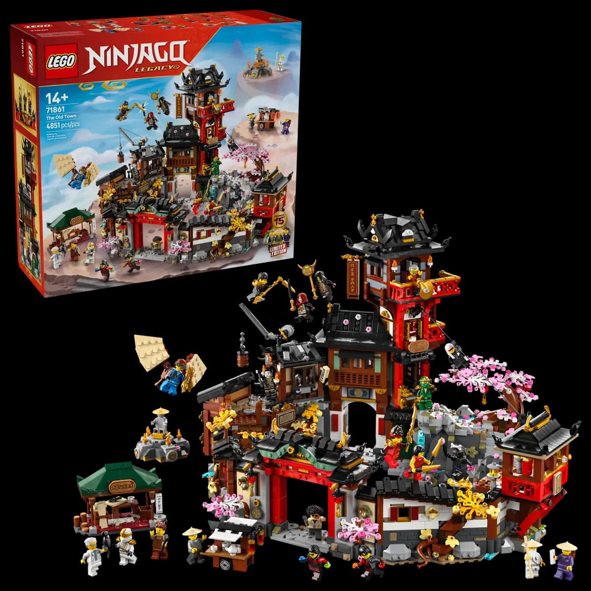 Set LEGO® NINJAGO® 71861 The Old Town - 15 Anni di Ninja in 4.851 Pezzi!