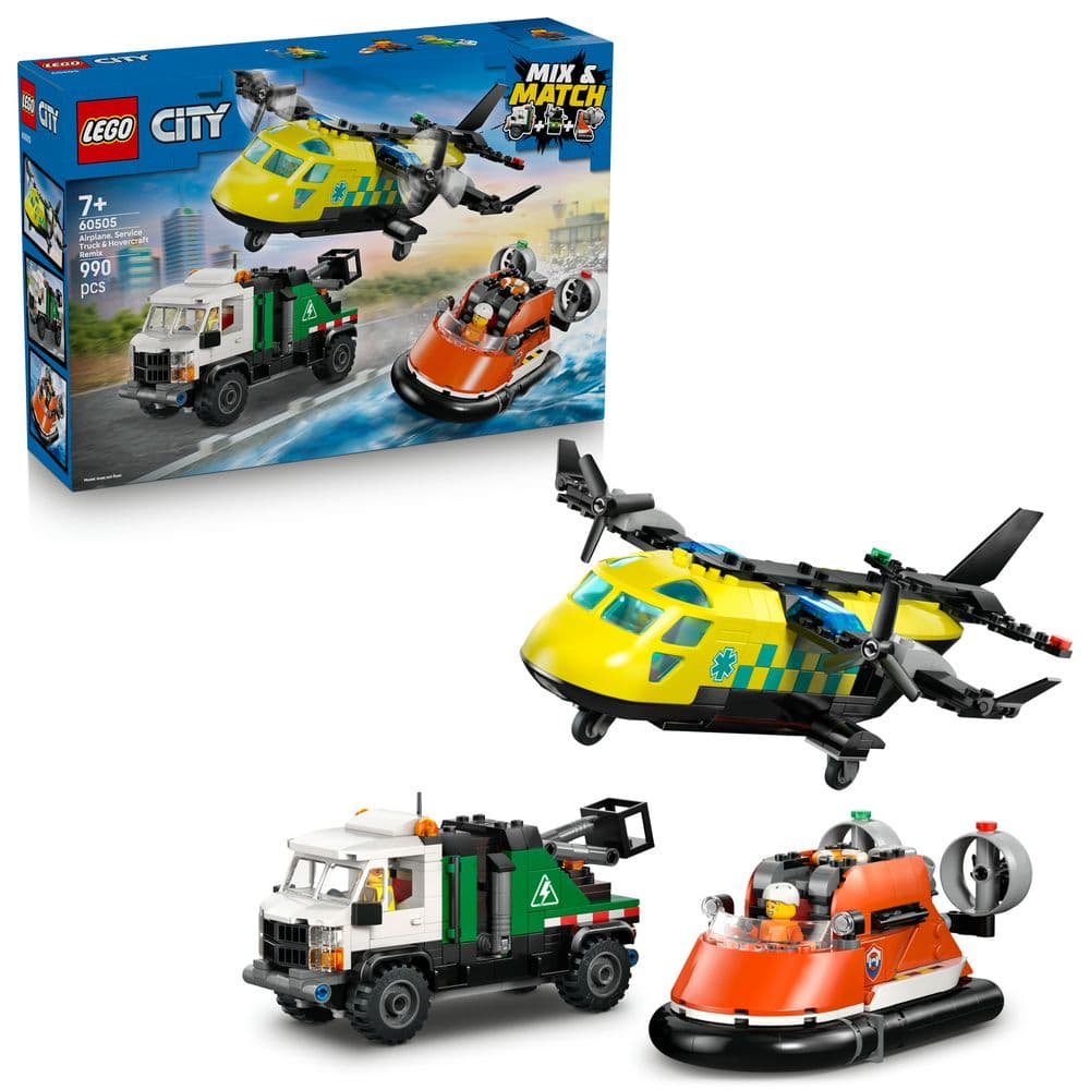 LEGO City 60505 Airplane, Service Truck & Hovercraft Remix - Set 3-in-1